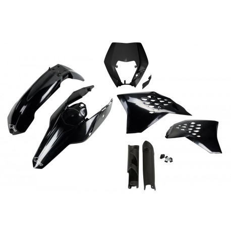 Kit Completo Plásticos Ufo Ktm Exc/Exc-f 08-11 Negro.