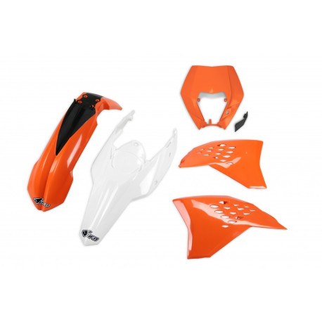 Kit Plásticos Ufo Ktm Exc/Exc-f 08-11 Naranja/Blanco.