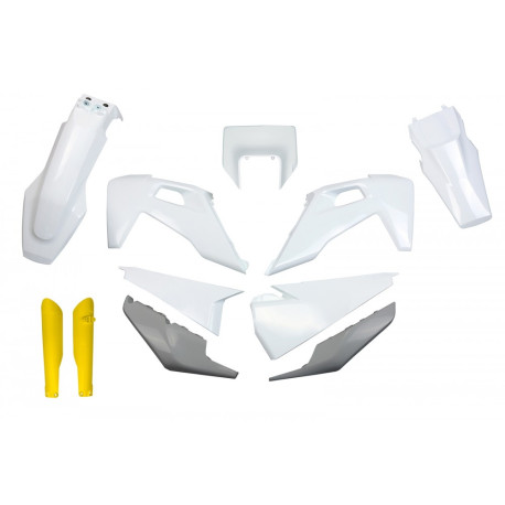 Kit Completo Plásticos Ufo Husqvarna Te/Fe 20-23 Blanco/Gris.