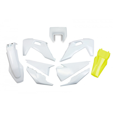 Kit Plásticos Ufo Husqvarna Te/Fe 20-23 Blanco/Amarillo.