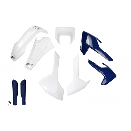 Kit Completo Plásticos Ufo Husqvarna Te/Fe 17-19 Azul/Blanco.