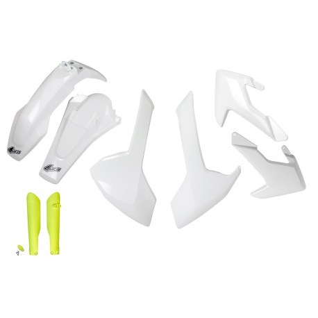 Kit Plásticos Ufo Husqvarna Te/Fe 17-19 Blanco/Amarillo.