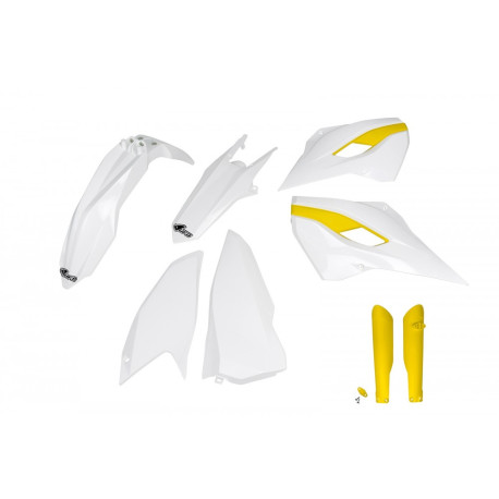 Kit Plásticos Ufo Husqvarna Te/Fe 2016 Blanco/Amarillo.