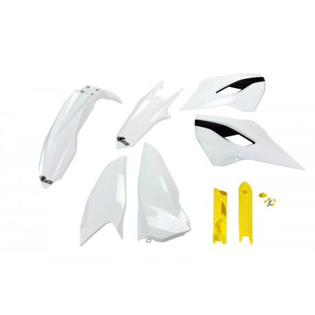 Kit Plásticos Ufo Husqvarna Te/Fe 2014 Blanco/Amarillo.