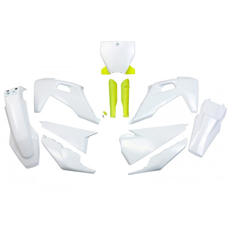 Kit Completo Plásticos Ufo Husqvarna Tc/Fc 19-22 Blanco/Amarillo.