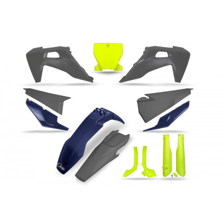 Kit Completo Plásticos Ufo Husqvarna Tc/Fc 19-22 Gris/Azul.