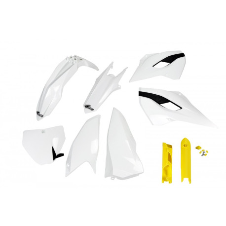 Kit Completo Plásticos Ufo Husqvarna Tc/Fc 2014 Blanco/Amarillo.