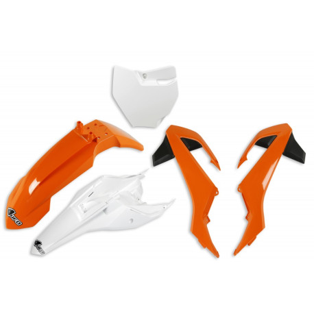 Kit Plásticos Ufo Ktm Sx 65 16-23 Naranja/Blanco.