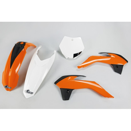 Kit Plásticos Ufo Ktm Sx 85 13-17 Naranja/Blanco.