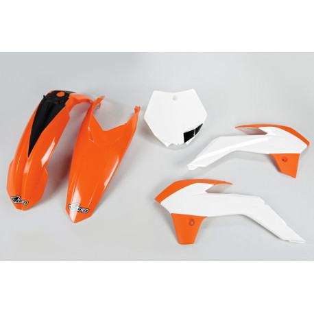 Kit Plásticos Ufo Ktm Sx 85 13-17 Naranja/Blanco.