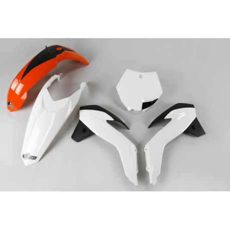 Kit Plásticos Ufo Ktm Sx 85 13-17 Blanco/Naranja.