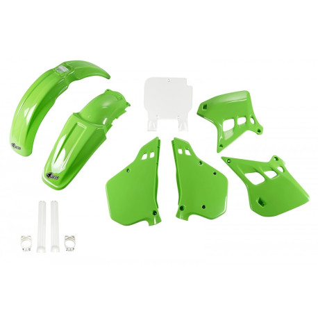 Kit Completo Plásticos Ufo Kawasaki Kx 125 90-91 Verde/Blanco.