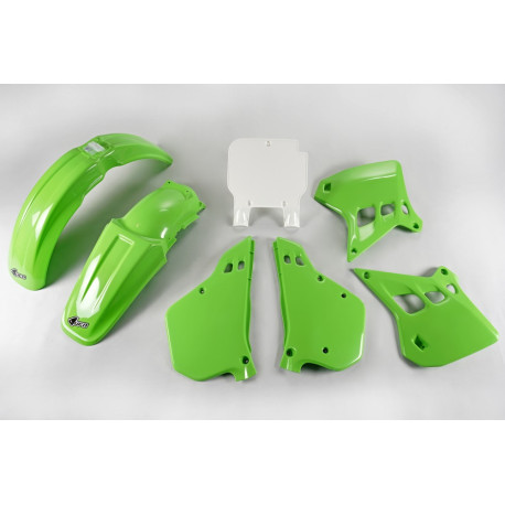 Kit Plásticos Ufo Kawasaki Kx 125 90-91 Verde/Blanco.