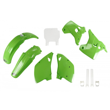 Kit Completo Plásticos Ufo Kawasaki Kx 125/250 1992 Verde/Blanco.