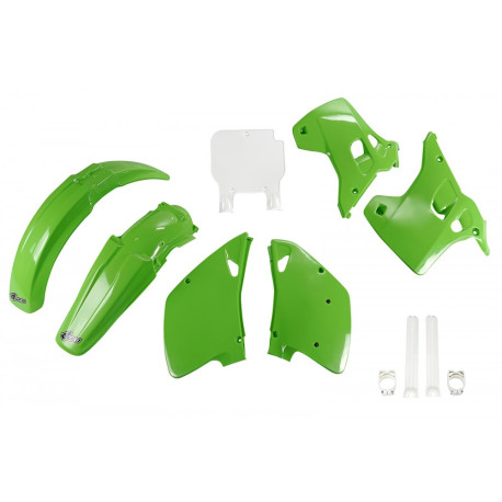 Kit Completo Plásticos Ufo Kawasaki Kx 125/250 1993 Verde/Blanco.