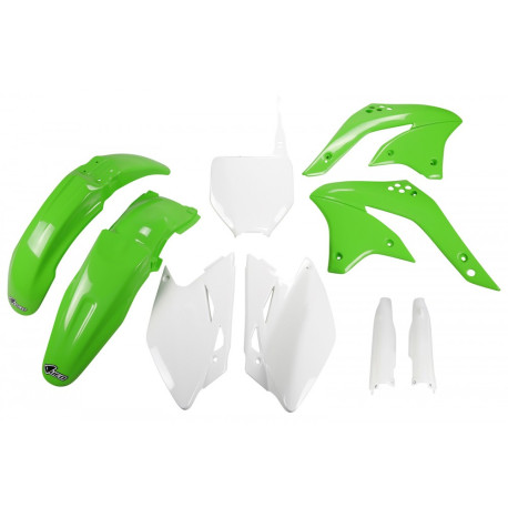 Kit Completo Plásticos Ufo Kawasaki Kxf 450 2008 Verde/Blanco.