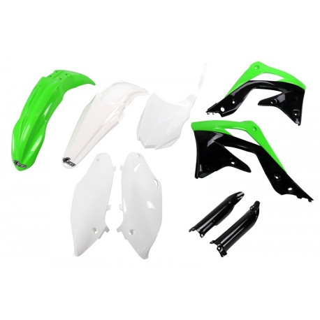 Kit Completo Plásticos Ufo Kawasaki Kxf 450 13-15 Verde/Blanco.