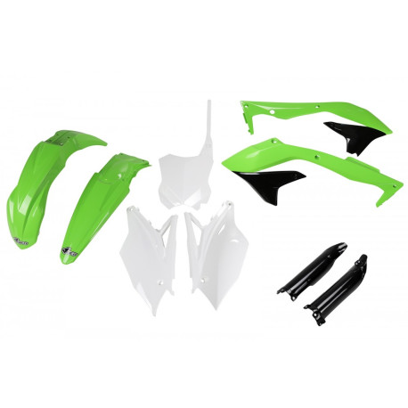 Kit Completo Plásticos Ufo Kawasaki Kxf 450 16-17 Blanco/Verde.