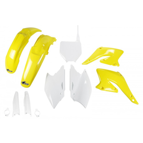 Kit Completo Plásticos Ufo Suzuki Rmz 250 04-06 Blanco/Amarillo.