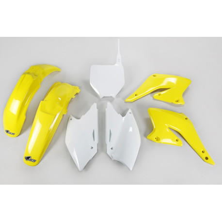 Kit Plásticos Ufo Suzuki Rmz 250 04-06 Blanco/Amarillo.