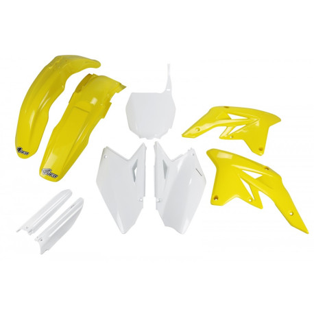 Kit Completo Plásticos Ufo Suzuki Rmz 250 07-09 Blanco/Amarillo.