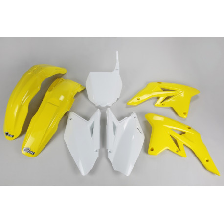 Kit Plásticos Ufo Suzuki Rmz 250 07-09 Blanco/Amarillo.