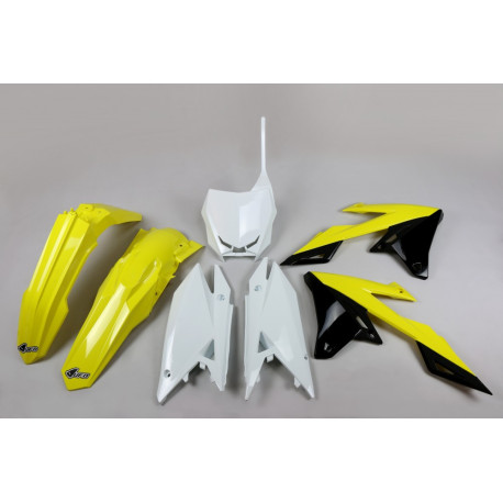 Kit Completo Plásticos Ufo Suzuki Rmz 250 19-23 Amarillo/Blanco.