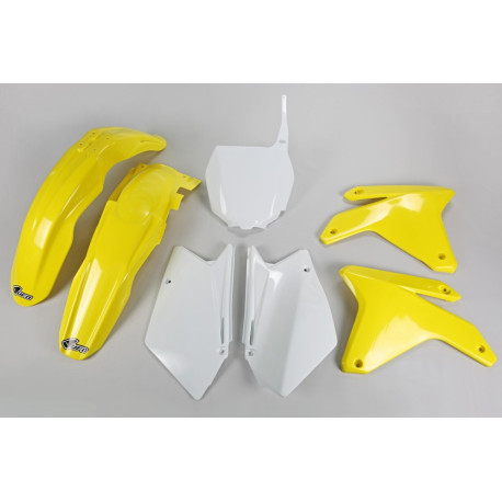 Kit Plásticos Ufo Suzuki Rmz 450 05-06 Amarillo/Blanco. 