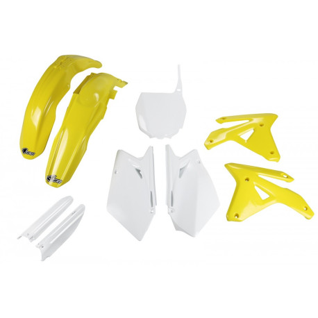 Kit Completo Plásticos Ufo Suzuki Rmz 450 2007 Blanco/Amarillo.