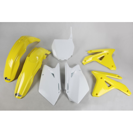 Kit Plásticos Ufo Suzuki Rmz 450 2007 Amarillo/Blanco.