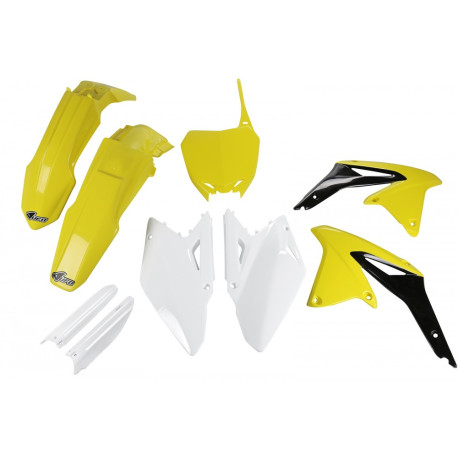 Kit Completo Plásticos Ufo Suzuki Rmz 450 08-17 Amarillo/Blanco.