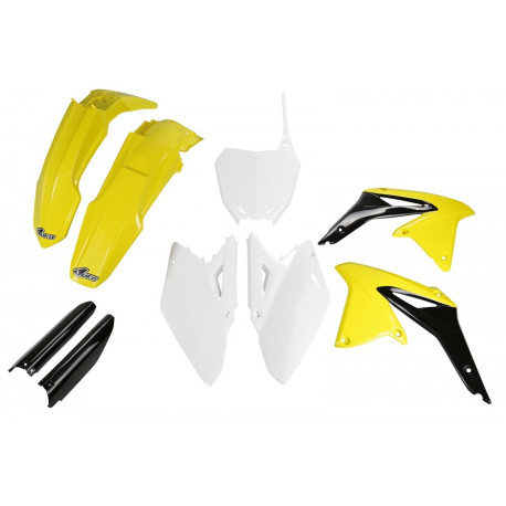 Kit Completo Plásticos Ufo Suzuki Rmz 450 08-17 Amarillo/Blanco.