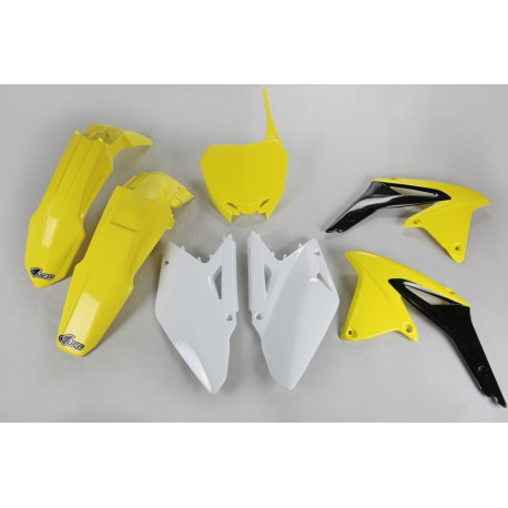 Kit Plásticos Ufo Suzuki Rmz 450 08-17 Amarillo/Blanco.