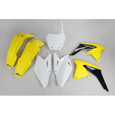 Kit Plásticos Ufo Suzuki Rmz 450 08-17 Amarillo/Blanco.