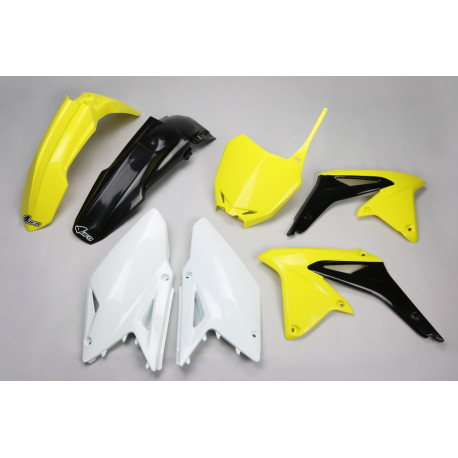 Kit Plásticos Ufo Suzuki Rmz 450 08-17 Amarillo/Blanco.