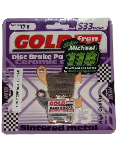 Pastillas de Freno Traseras Sinterizadas GoldFren Honda Cr/Crf 02-25.
