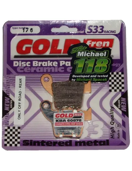 Pastillas de Freno Traseras Sinterizadas GoldFren Honda Cr/Crf 02-25.