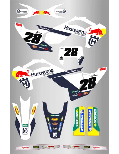Kit de Adhesivos Husqvarna Te/Fe 125-501 24-25 Red Bull.