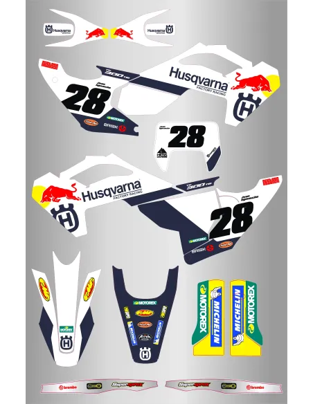 Kit de Adhesivos Husqvarna Te/Fe 125-501 24-25 Red Bull.