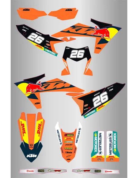 Kit de Adhesivos Ktm Exc/Exc-f 125-500 24-25 Factory García.