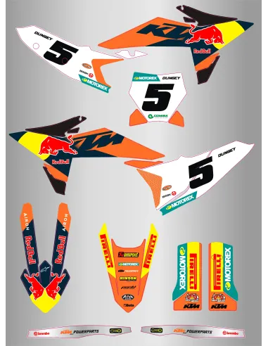 Kit de Adhesivos Ktm Sx/Sx-f 125-450 25-26 Factory.
