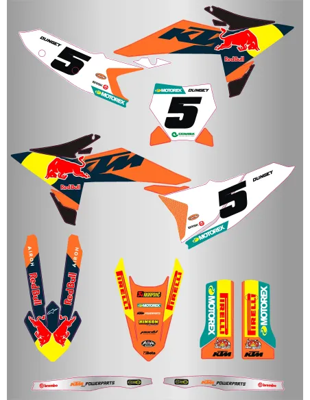 Kit de Adhesivos Ktm Sx/Sx-f 125-450 25-26 Factory.