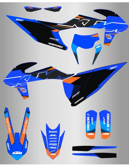 Kit de Adhesivos Ktm Exc/Exc-f 150-500 20-23 azul.