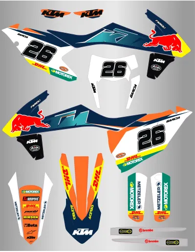 Kit de Adhesivos Factory Ktm Exc/Exc-f 125-500 17-19 Factory Celeste.