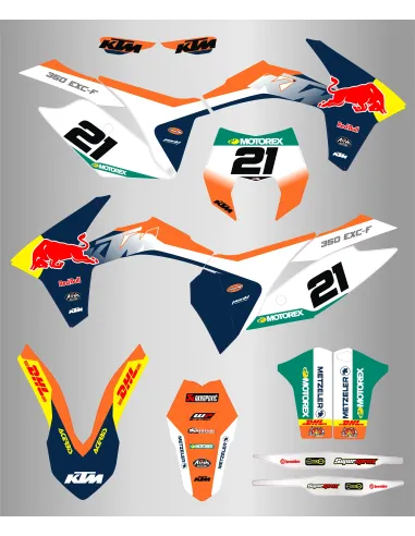 Kit de Adhesivos Red Bull Ktm Exc/Exc-f 125-500 12-13 Factory.
