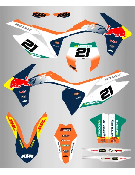 Kit de Adhesivos Red Bull Ktm Exc/Exc-f 125-500 12-13 Factory.