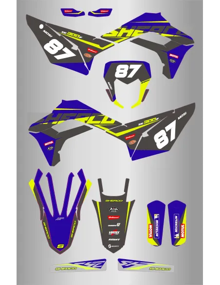 Kit de Adhesivos Sherco Se/Sef 125-500 2024 Amarillo Flúor.