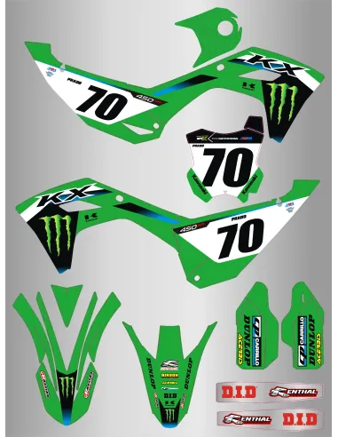 Kit de Adhesivos Factory Kawasaki Kxf 250 25-26/Kxf 450 24-26 Réplica Prado.