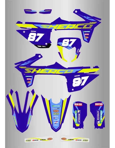 Kit de Adhesivos Sherco Factory Se/Sef 125-500 25-26 Amarillo Flúor.