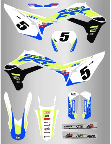 Kit de Adhesivos Sherco Se/Sef 125-500 18-23 Amarillo Flúor.